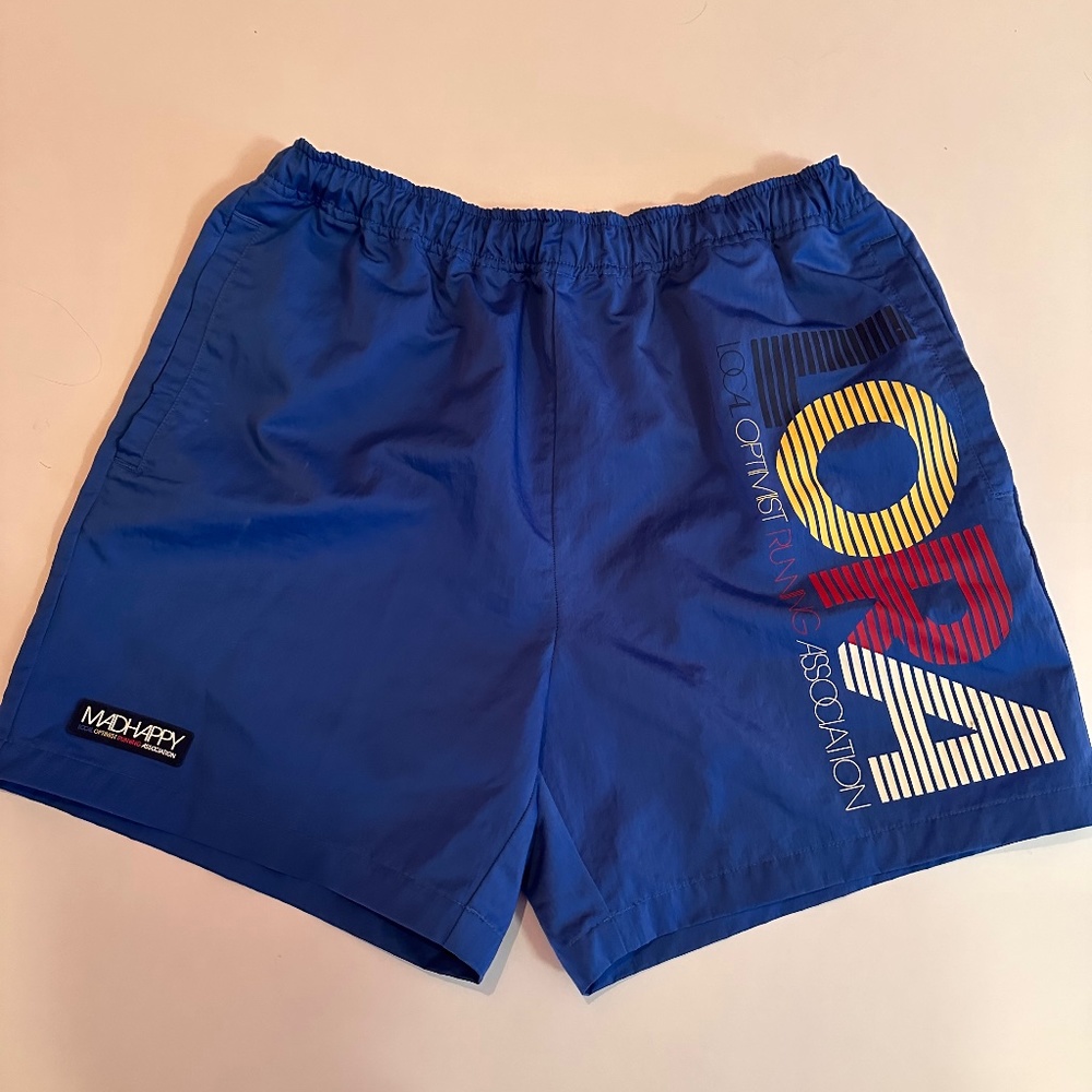 Madhappy LORA (Local Optimist Runner's Association) blue shorts size M